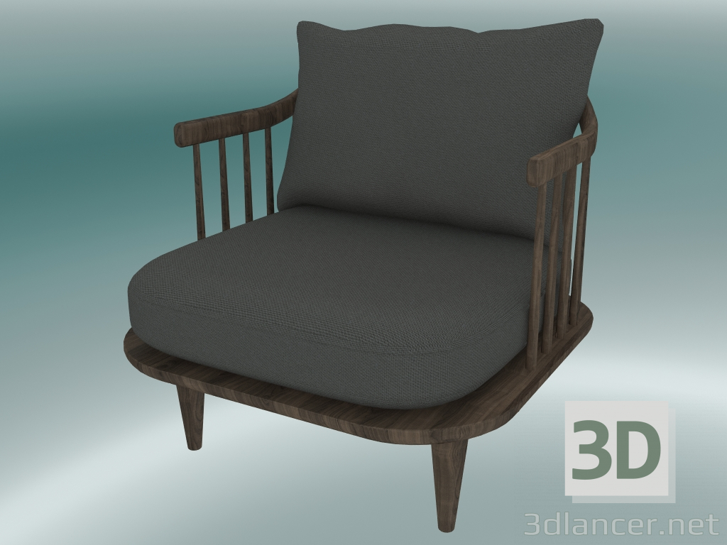 3d model Armchair Fly (SC10, 70х73 Н 70 cm, Smoked oiled oak with Hot Madison 093) - preview
