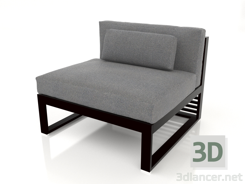 modèle 3D Canapé modulable, section 3 (Noir) - preview