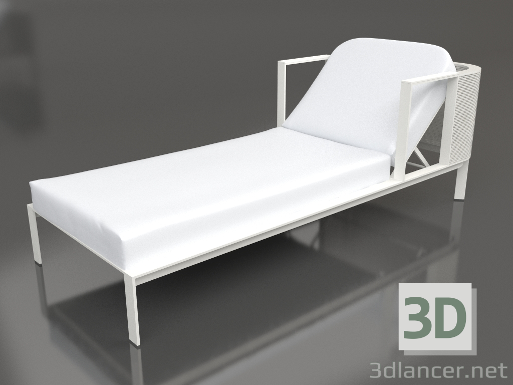 modèle 3D Méridienne avec repose-tête surélevé (Gris agate) - preview