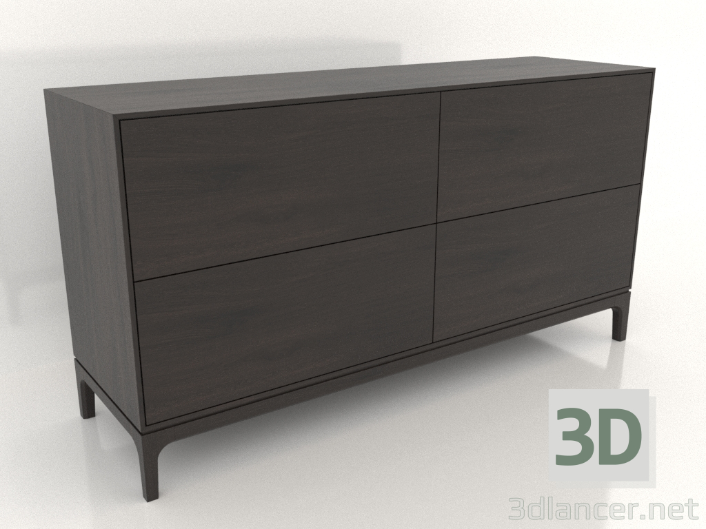 Modelo 3d Cômoda FARGO 1500x450x800 mm (carvalho wengué) - preview Modelo 3d Cômoda FARGO 1500x450x800 mm (carvalho wengué) - preview