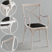 3d Cross Back Dining Chair With Arms model buy - render