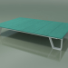 modèle 3D Table basse d'extérieur InOut (955, aluminium laqué blanc, lattes en pierre de lave émaillée turquoi - preview