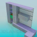 3D Modell Die Eckregale Schrank im Wohnzimmer - Vorschau