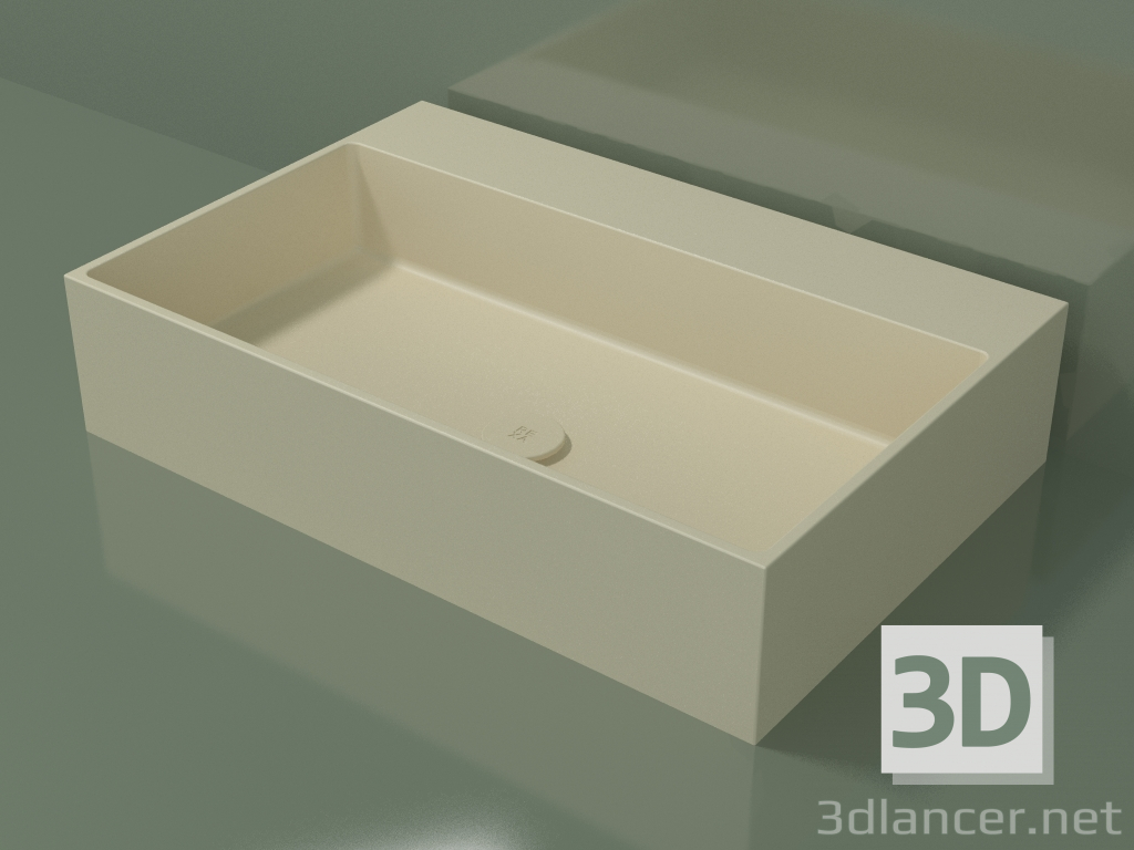 3D Modell Arbeitsplatte Waschbecken (01UN41302, Knochen C39, L 72, P 48, H 16 cm) - Vorschau