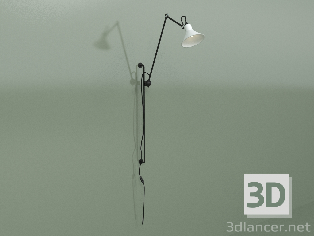 3d model Lámpara de pared Bernard-Albin Gras Style (blanco) - vista previa