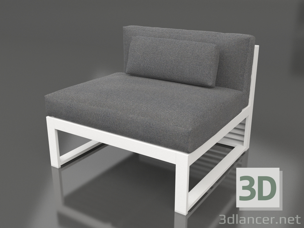 modèle 3D Canapé modulable, section 3 (Blanc) - preview