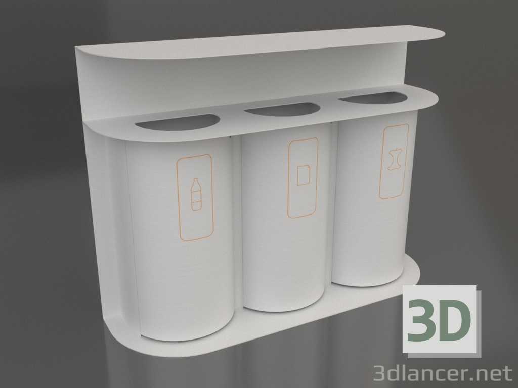 Modelo 3d Recipiente para praça de alimentação MEIO (300 L) - preview