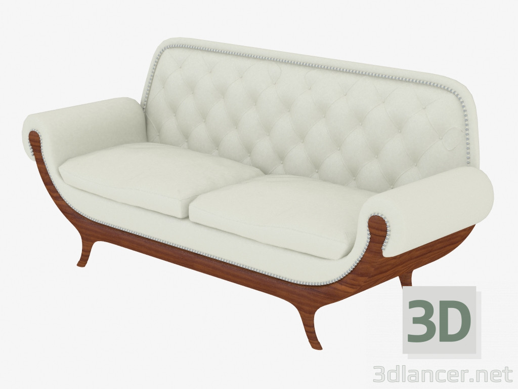 3D Modell Klassisches Ledersofa (Art. JSL 3713b) - Vorschau