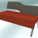 3d model The bench is double, the back is fixed on the left side (2L) - preview