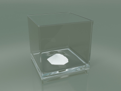 Vaso di vetro (H 14 cm, 14x14 cm)