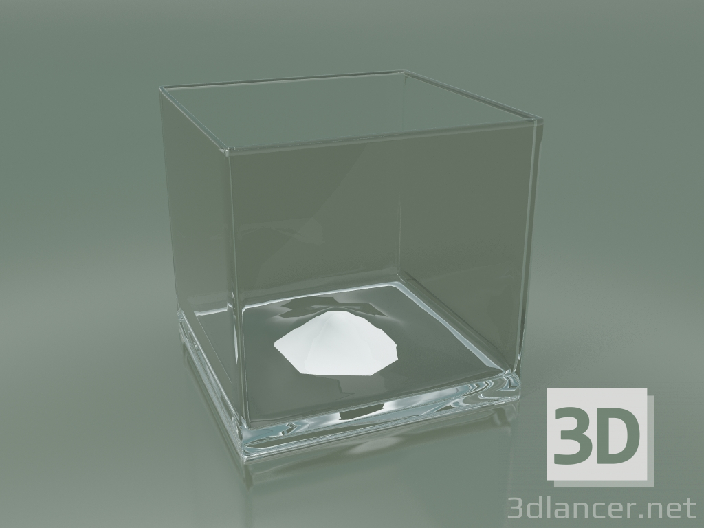 modello 3D Vaso di vetro (H 14 cm, 14x14 cm) - anteprima