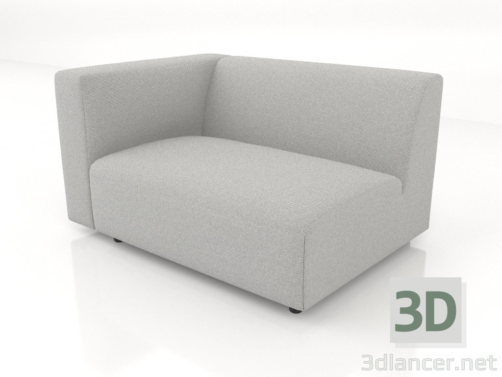 modello 3D Modulo divano 1 posto (L) 103x90 con bracciolo a sinistra - anteprima