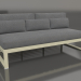 3D Modell Modulares Sofa, Abschnitt 4, hohe Rückenlehne (Gold) - Vorschau