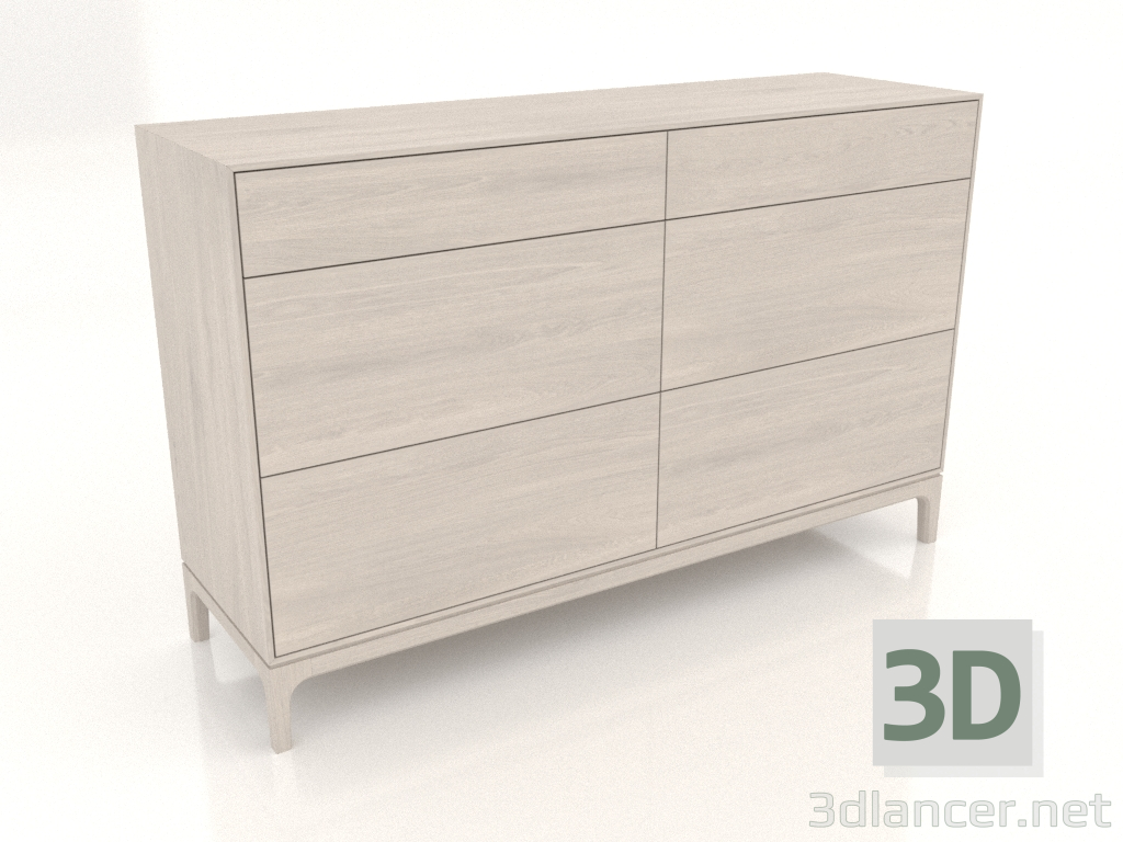 Modelo 3d Cômoda FARGO 1500x450x950 mm (carvalho branqueado) - preview Modelo 3d Cômoda FARGO 1500x450x950 mm (carvalho branqueado) - preview