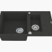 3d model 1.5-bowl sink with a short drain - Rapido graphite metal (ZQK G513) - preview