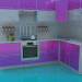 modèle 3D Cuisine rose - preview