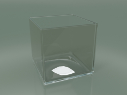 Glass vase (H 10cm, 10x10cm)