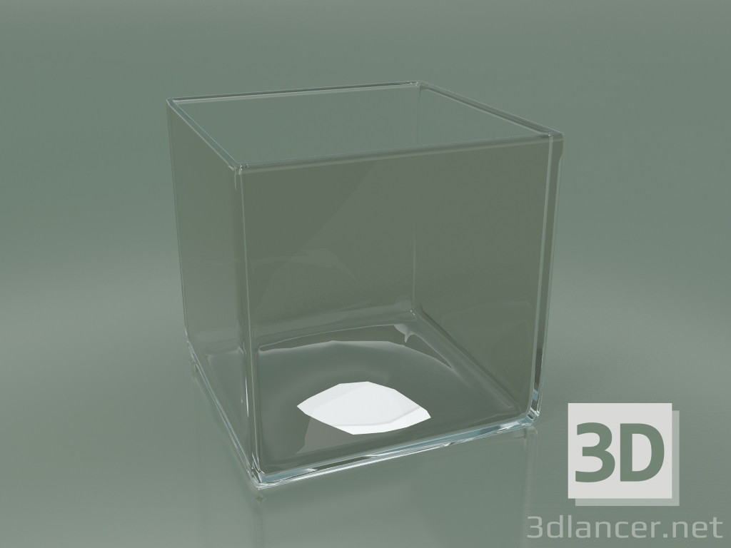 Modelo 3d Vaso de vidro (H 10cm, 10x10cm) - preview
