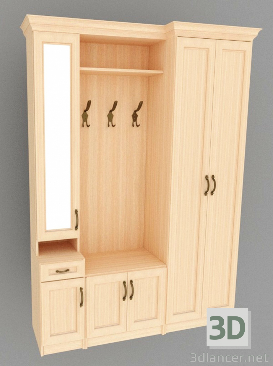 3d model Cupboard in the hallway - preview 3d model Cupboard in the hallway - preview