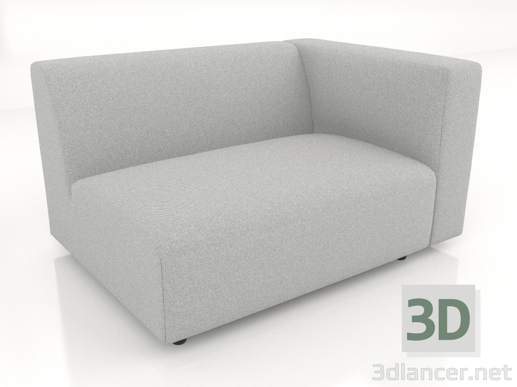 3d model Sofa module 1 seater (L) 103x90 with an armrest on the right - preview