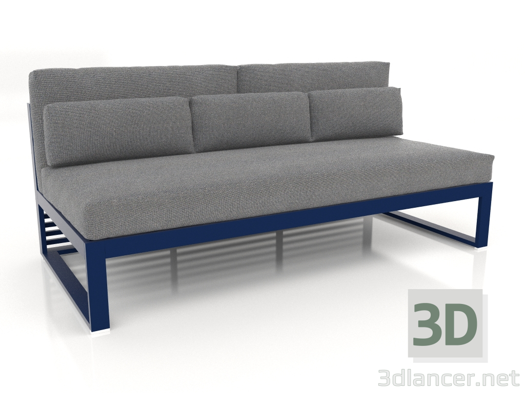 modèle 3D Canapé modulable, section 4, dossier haut (Bleu nuit) - preview