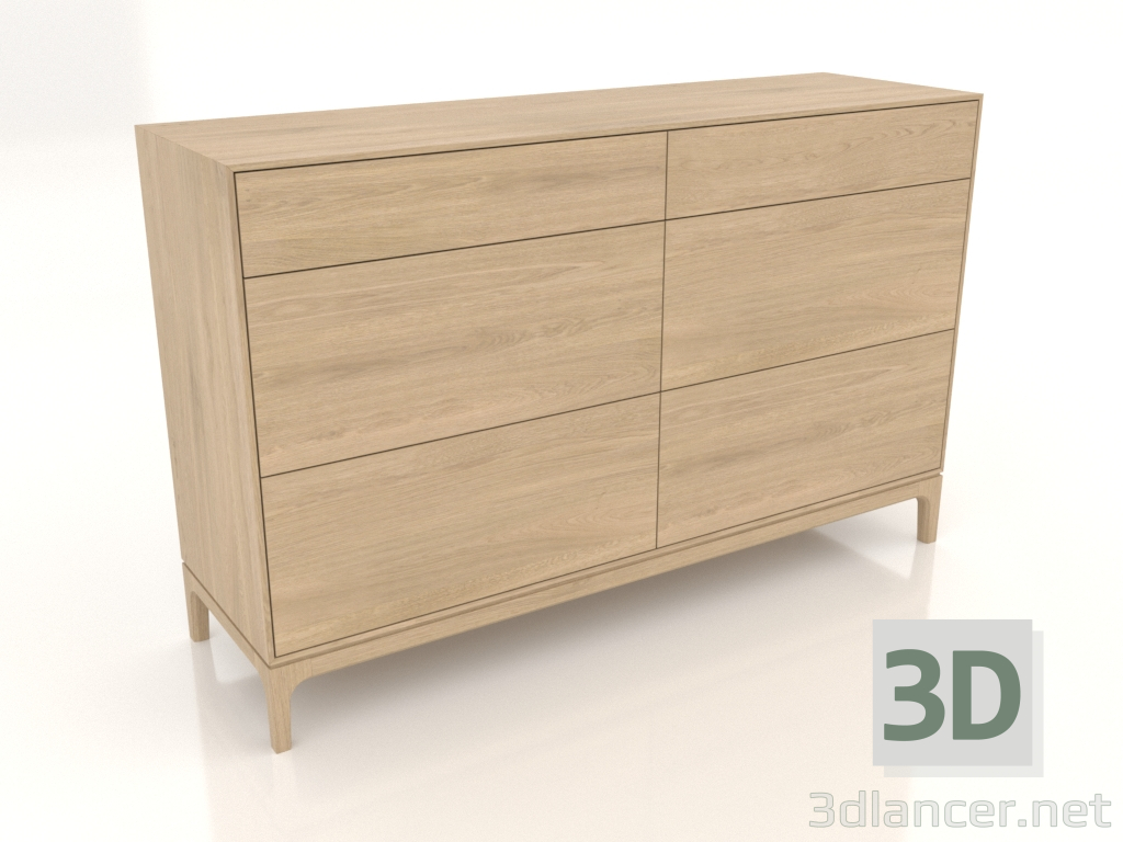 Modelo 3d Cômoda FARGO 1500x450x950 mm (carvalho clareado) - preview Modelo 3d Cômoda FARGO 1500x450x950 mm (carvalho clareado) - preview