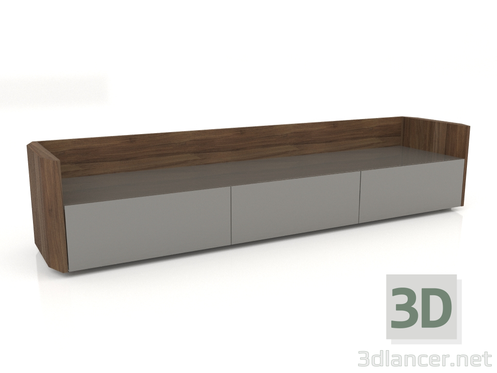 3d model Mueble TV, chapa de nogal acabado F, lacado gris brillo (189,6x45x40 cm) - vista previa