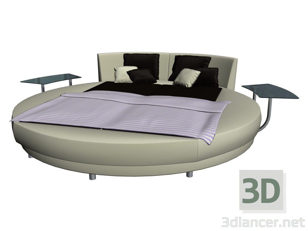 modello 3D Letto tondo circolo - anteprima