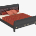 3d модель Ліжко двоспальне зі шкіряною вставкою – превью