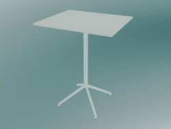 कैफे टेबल स्टिल (65x75 सेमी, एच 95 सेमी, सफेद)
