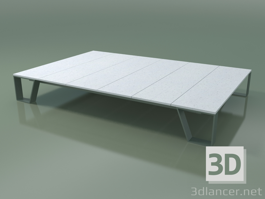 modèle 3D Table basse d'extérieur InOut (955, ALLU-SA, lattes de pierre de lave émaillées blanches) - preview