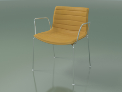 Sandalye 0203 (4 ayak, kolçaklı, deri döşemeli)