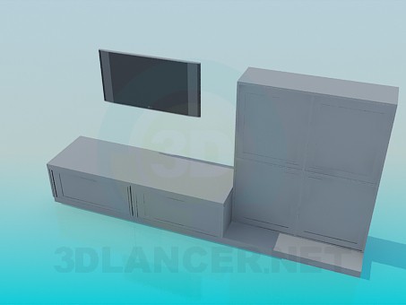 3d модель Мебель для гостинной – превью 3d модель Мебель для гостинной – превью