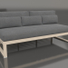 3D Modell Modulares Sofa, Abschnitt 4, hohe Rückenlehne (Sand) - Vorschau