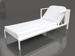 Chaise longue with raised headrest (White)