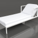 modello 3D Chaise longue con poggiatesta rialzato (Bianco) - anteprima