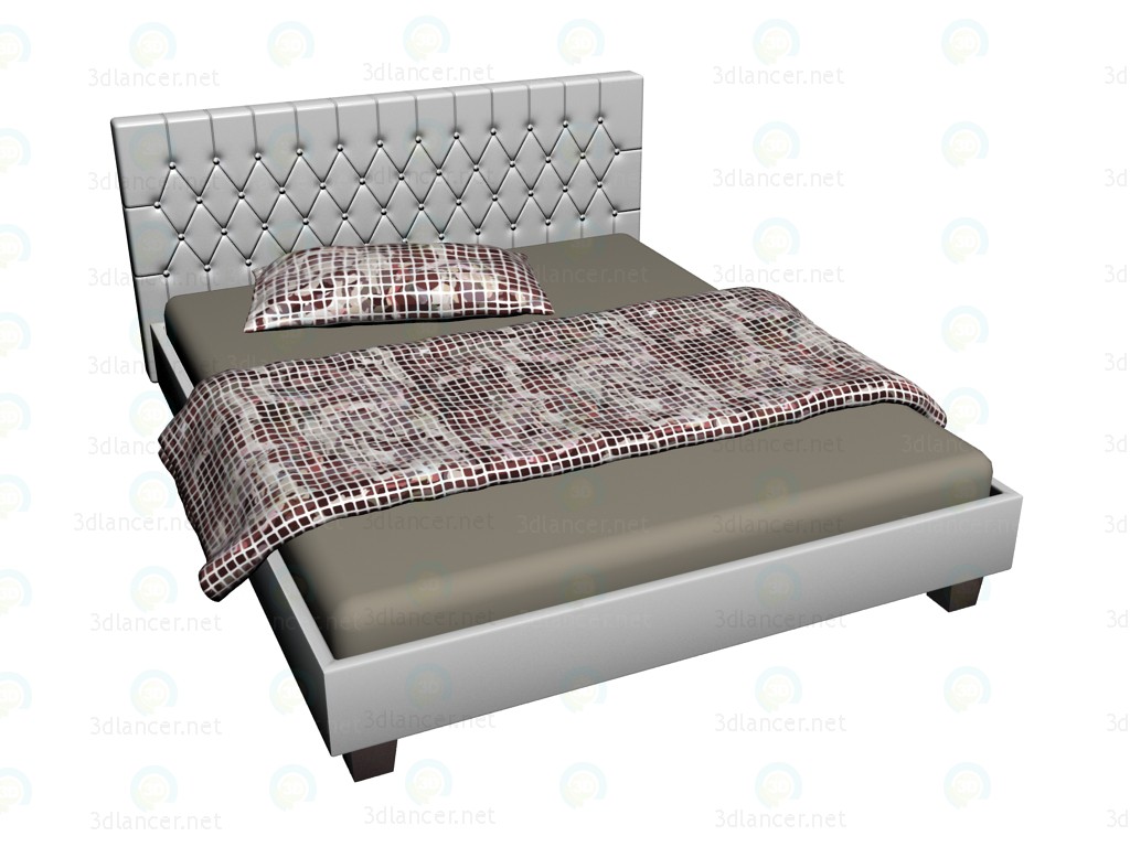 Modelo 3d Cama sonho branco 160 x 200 - preview