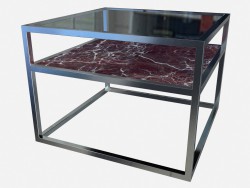 Square coffee table with extra shelf Carmen Z03