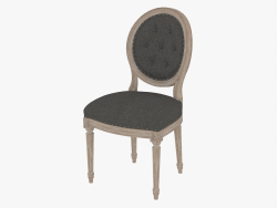Dining chair FRENCH VINTAGE WOOL LOUIS ROUND BUTTON SIDE CHAIR (8827.0002.2.W006)