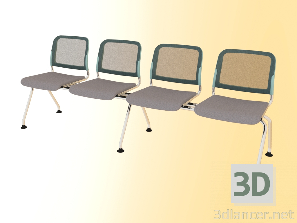 3d model Four-seater bench (505L4) - preview