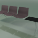3d model Bench 2036 (triple, with table, polypropylene PO00404) - preview