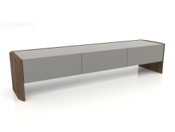 Mobile porta TV, impiallacciato noce F, laccato lucido grigio (189,6x45x40 cm)