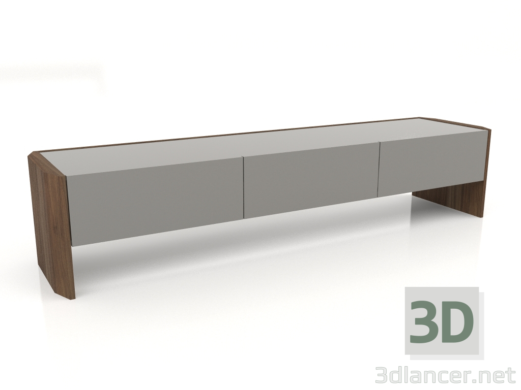 3d model Mueble de TV, chapa de nogal F, lacado gris brillante (189,6x45x40 cm) - vista previa