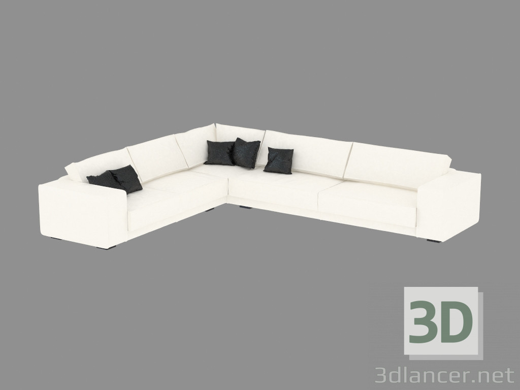 modèle 3D Canapé d'angle modulaire - preview