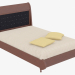 3d модель Ліжко двоспальне зі вставкою зі шкіри в головах – превью