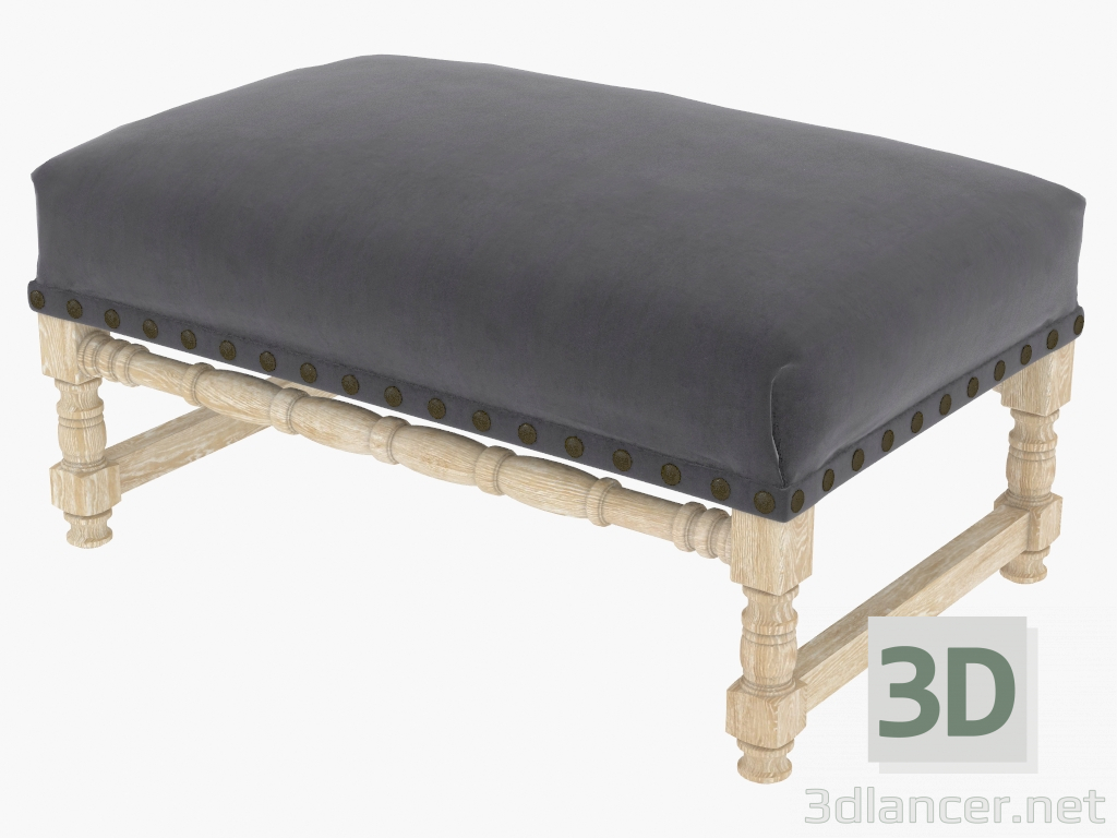 3d model Bench ANTWERPEN F SLATE VELVET BENCH (7801.1111 FS) - preview