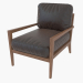 3D modeli Sandalye Kyrie Modern Klasik Kahverengi Deri Açısal Koltuk - önizleme
