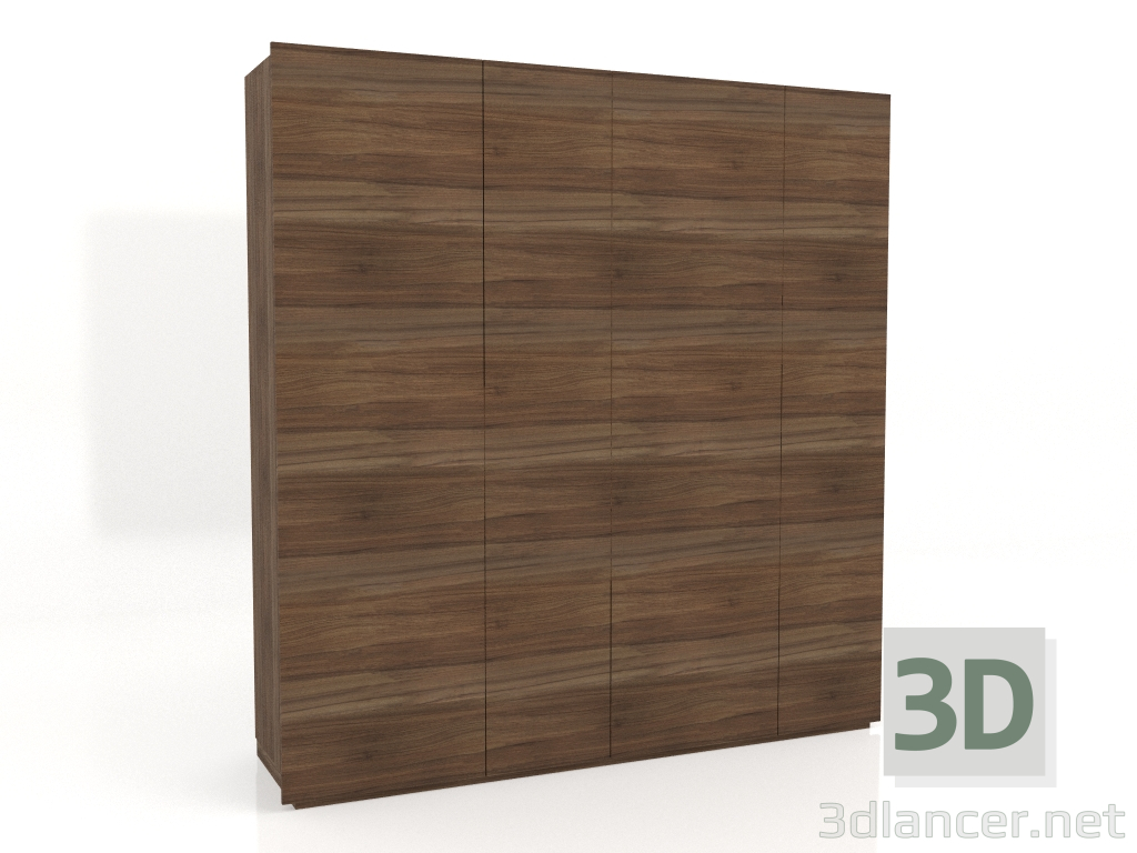 3d model Armario, acabado chapado en nogal F (220x60,8x230 cm) - vista previa
