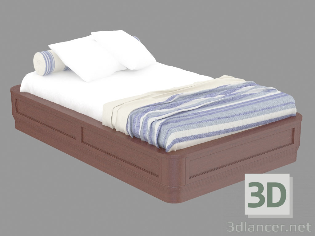 3D Modell Doppelbett mit dem Thema des Meeres - Vorschau