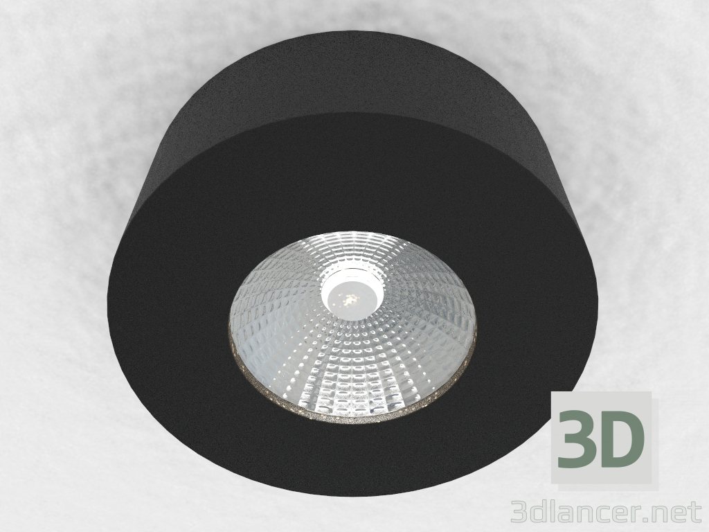 3D modeli Yüzey LED lamba (DL18812_7W Siyah R) - önizleme